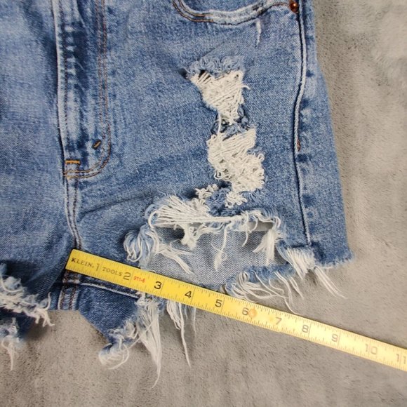 Abercrombie & Fitch Blue Distressed Jean Shorts - Picture 5 of 8